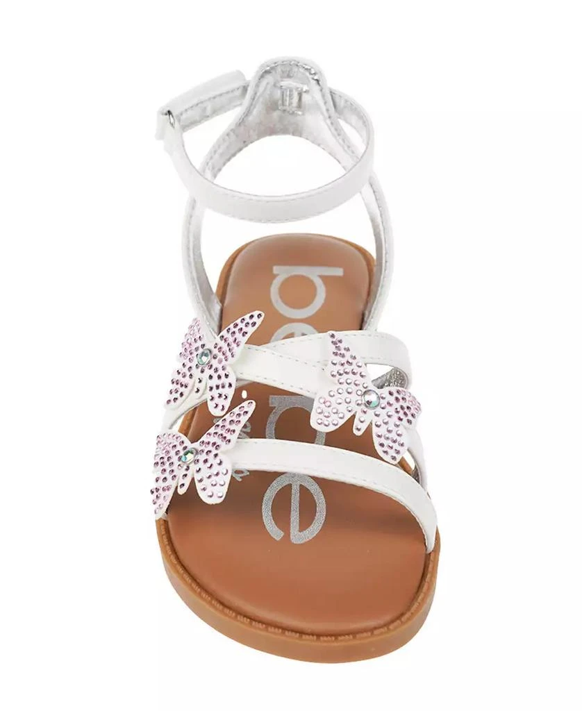 商品Bebe|Big Girl's Strappy Sandal with Rhinestone Butterfly Appliques Polyurethane Sandals,价格¥143,第4张图片详细描述