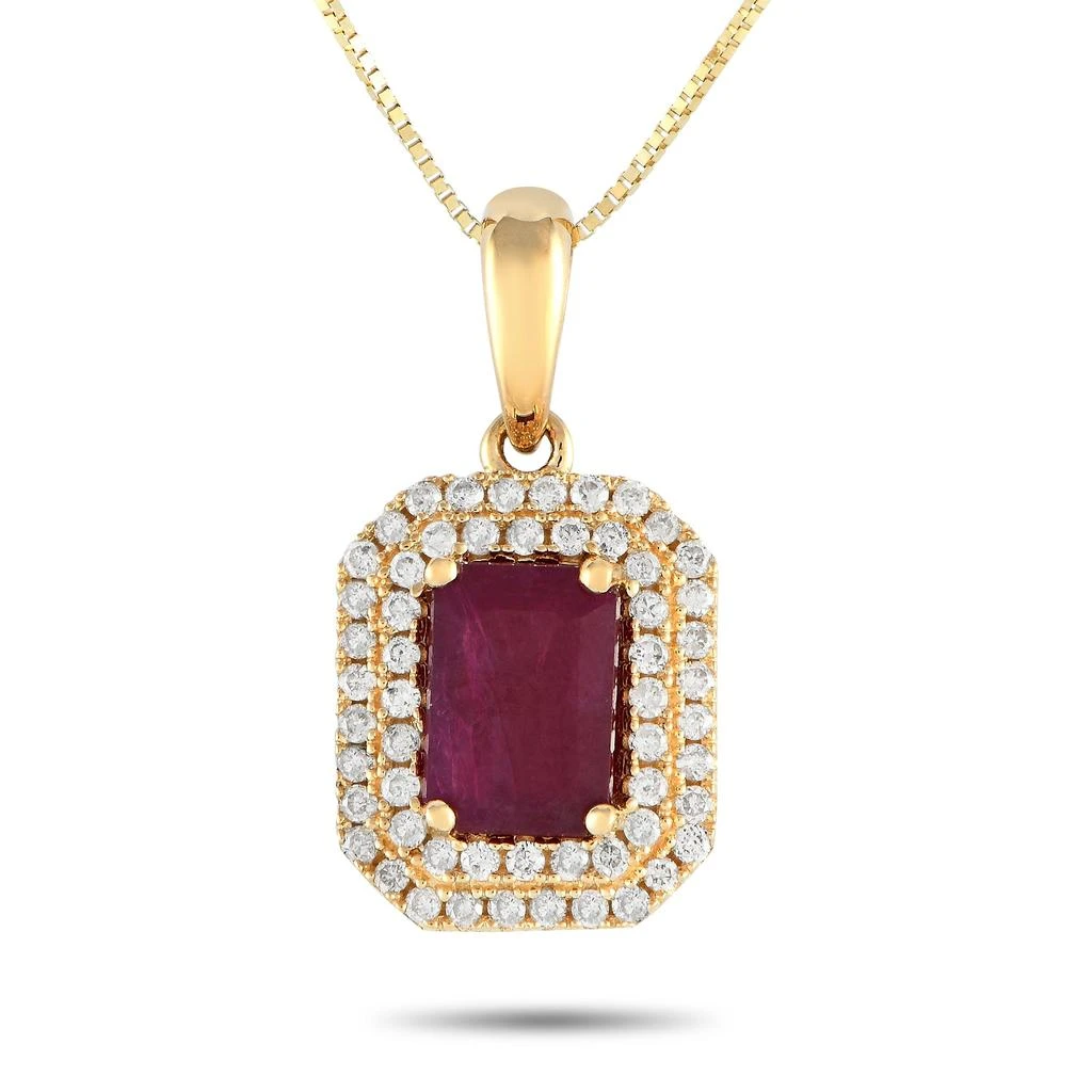 商品LB Exclusive|14K Yellow Gold 0.24ct Diamond and Ruby Pendant Necklace PD4-15905YRU,价格¥5736,第1张图片