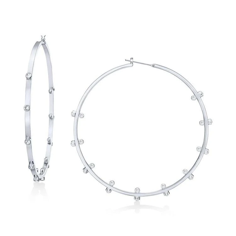 商品Swarovski|Silver-Tone Crystal Hoop Earrings,价格¥966,第1张图片