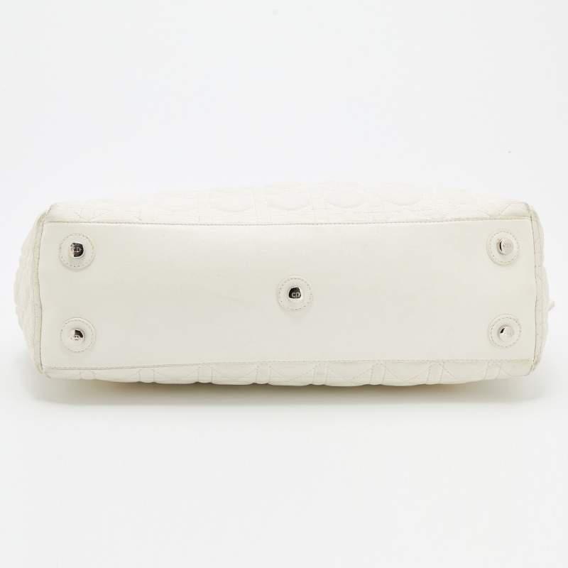 Dior White Cannage Leather Chri Chri Tote商品第6张图片规格展示