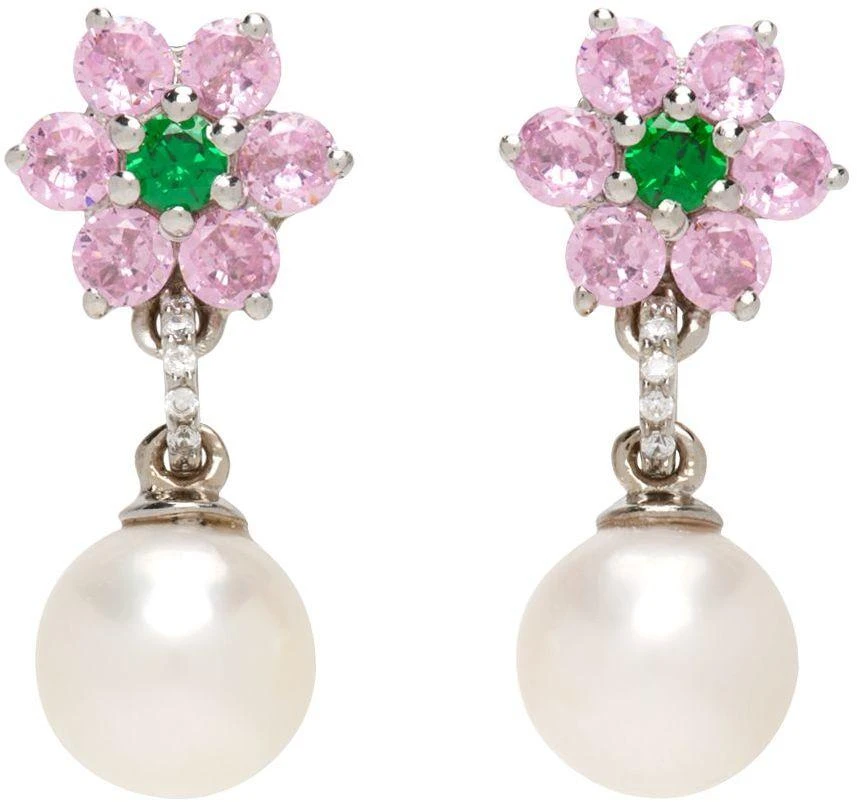 商品VEERT|White Gold Flower Earrings,价格¥689,第1张图片