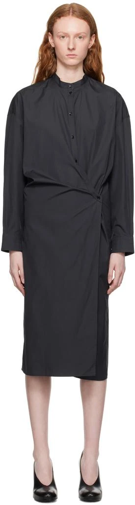 商品Lemaire|Gray Twisted Midi Dress,价格¥1943,第1张图片