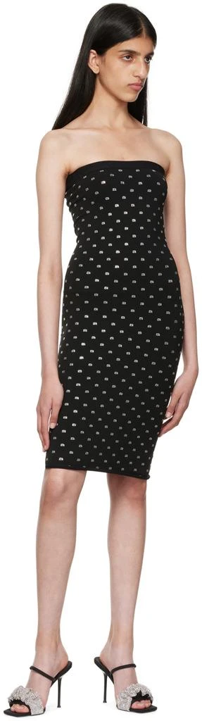 商品Alexander Wang|黑色 Crystal Logo 连衣裙,价格¥4782,第4张图片详细描述