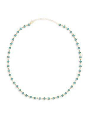 商品Gabi Rielle|Love In Bloom 14K Gold Vermeil Sterling Silver & Turquoise Crystal Choker,价格¥584,第1张图片