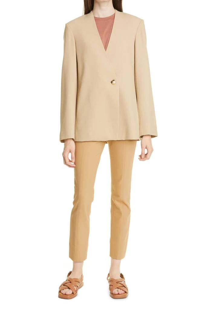Collarless Wool Blend Blazer 商品
