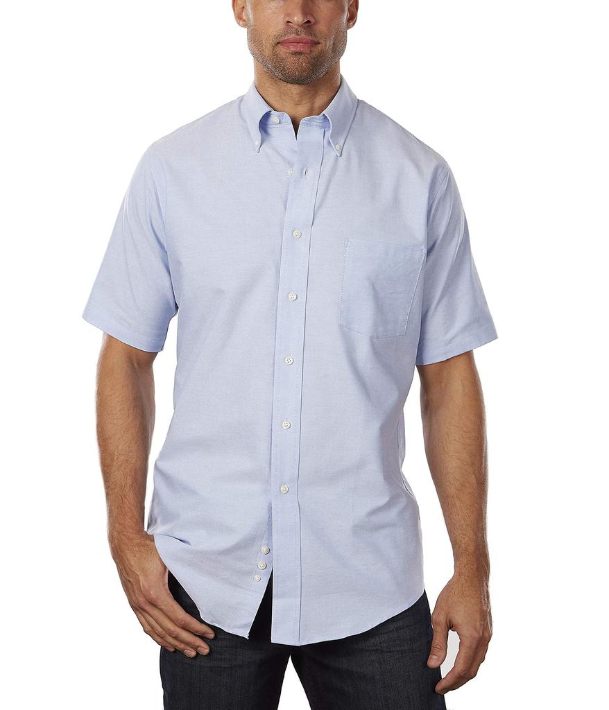 Men's Dress Shirts Short Sleeve Oxford Solid商品第3张图片规格展示