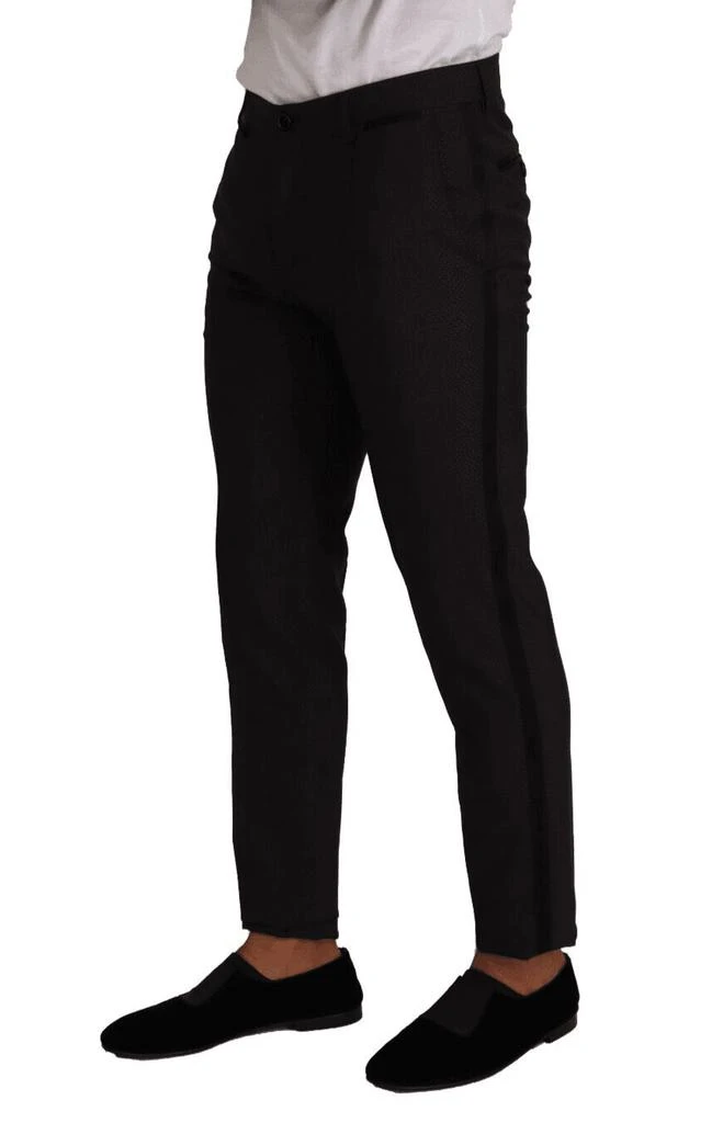 商品Dolce & Gabbana|Dolce & Gabbana Black Brown Formal Tuxedo Dress Pants,价格¥3006,第2张图片详细描述