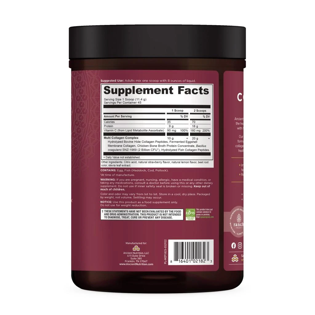 Multi Collagen Protein | Powder Strawberry Lemonade (45 Servings) - TBN 商品