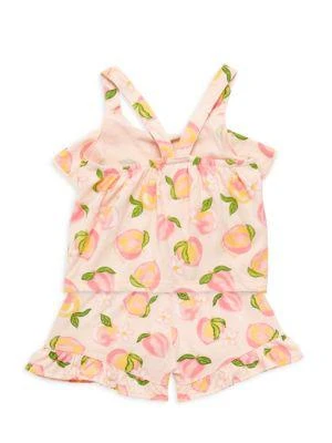 商品Juicy Couture|Baby Girl's 2-Piece Peach-Print Top & Shorts Set,价格¥102,第2张图片详细描述