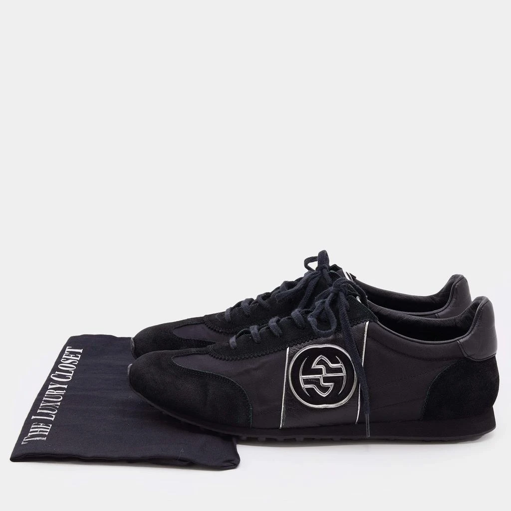 Gucci Black Suede And Nylon GG Low Top Sneakers Size 44.5 商品