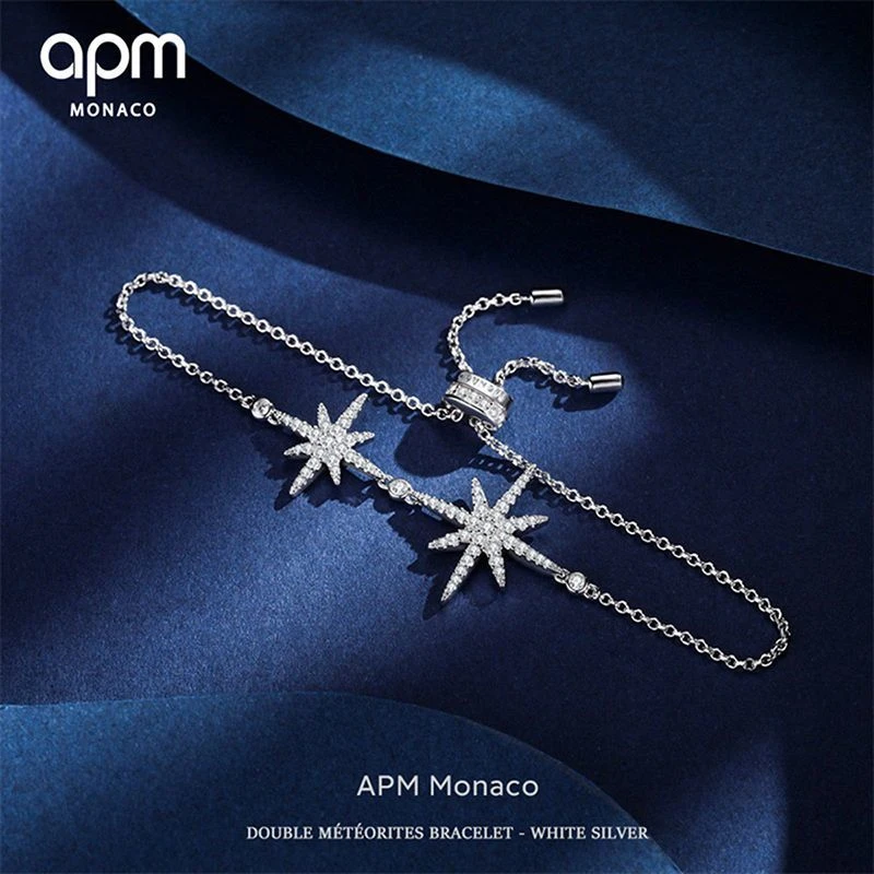 apm MONACO 双流星六芒星镶晶钻手链气质优雅手链AB3325OX 商品