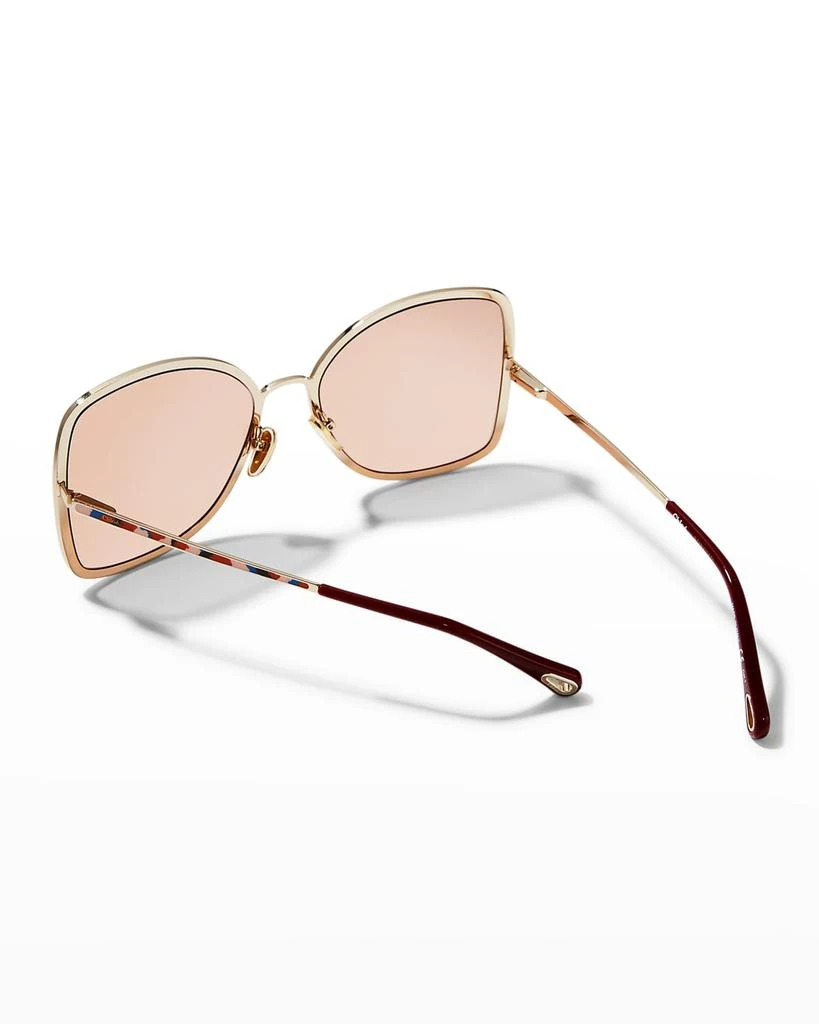 商品Chloé|Oversized Rectangle Metal Sunglasses,价格¥3901,第2张图片详细描述