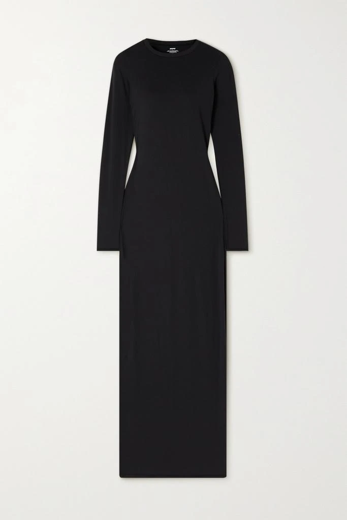 商品SKIMS|Fits Everybody 弹力平纹布中长连衣裙（颜色：onyx）,价格¥738,第1张图片