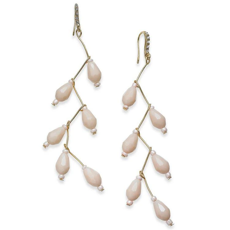 商品INC International|I.N.C. Gold-Tone Beaded Linear Drop Earrings, Created for Macy's,价格¥55,第1张图片