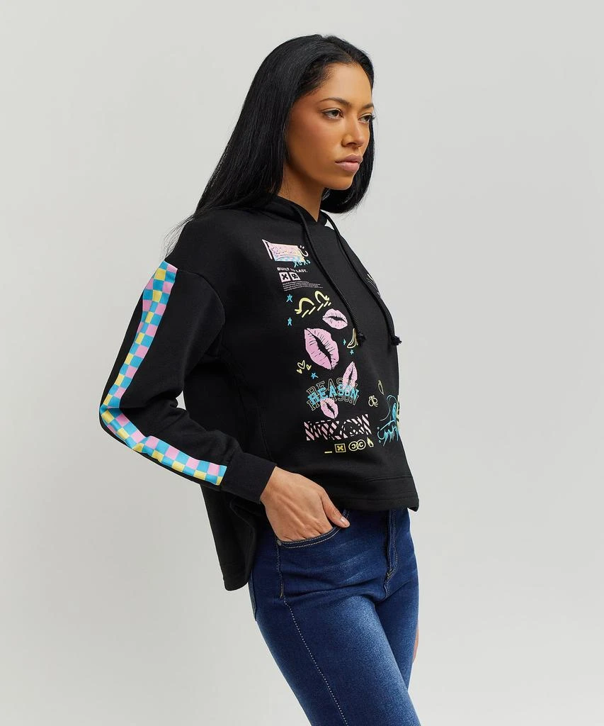 商品Reason Clothing|Womens Baddie Hoodie - Black,价格¥60,第3张图片详细描述