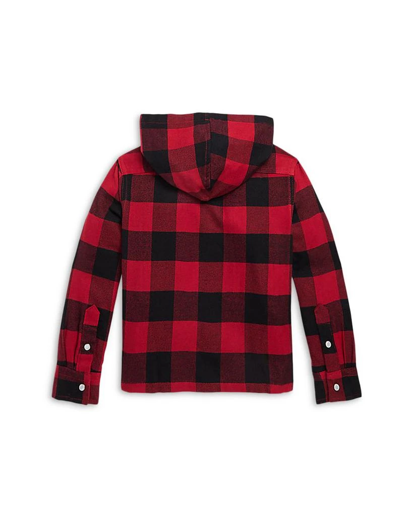 商品Ralph Lauren|Boys' Buffalo Check Twill Hooded Shirt - Little Kid, Big Kid,价格¥215,第2张图片详细描述