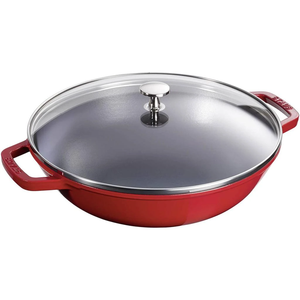 商品Staub|Staub Round Small Wok - Cherry - 30cm,价格¥993,第1张图片