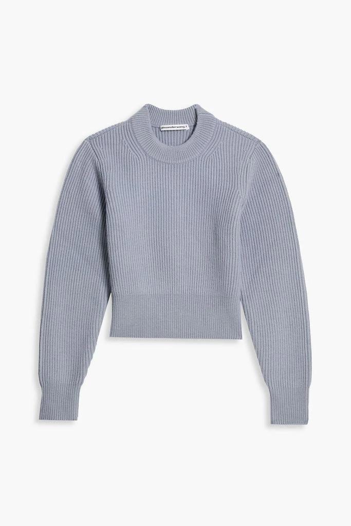 商品Alexander Wang|Cropped ribbed wool-blend sweater,价格¥1245,第1张图片