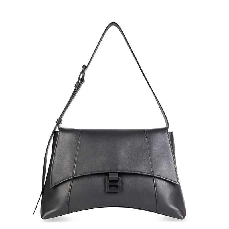 商品Balenciaga|【预售3-7天】巴黎世家 2021秋冬  DOWNTOWN系列 女士黑色光滑小牛皮哑光黑色饰面B徽标单肩包67135429S171000,价格¥16214,第1张图片