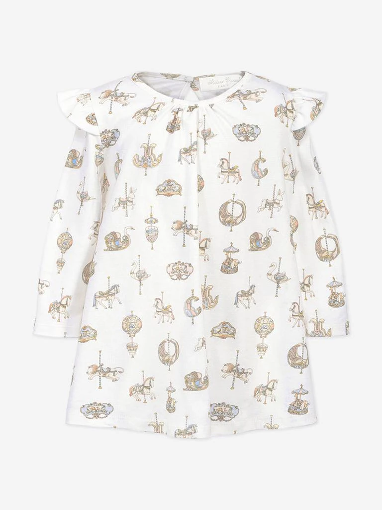 商品Atelier Choux|Atelier Choux Baby Girls Carousel Jersey Dress in White,价格¥807,第1张图片