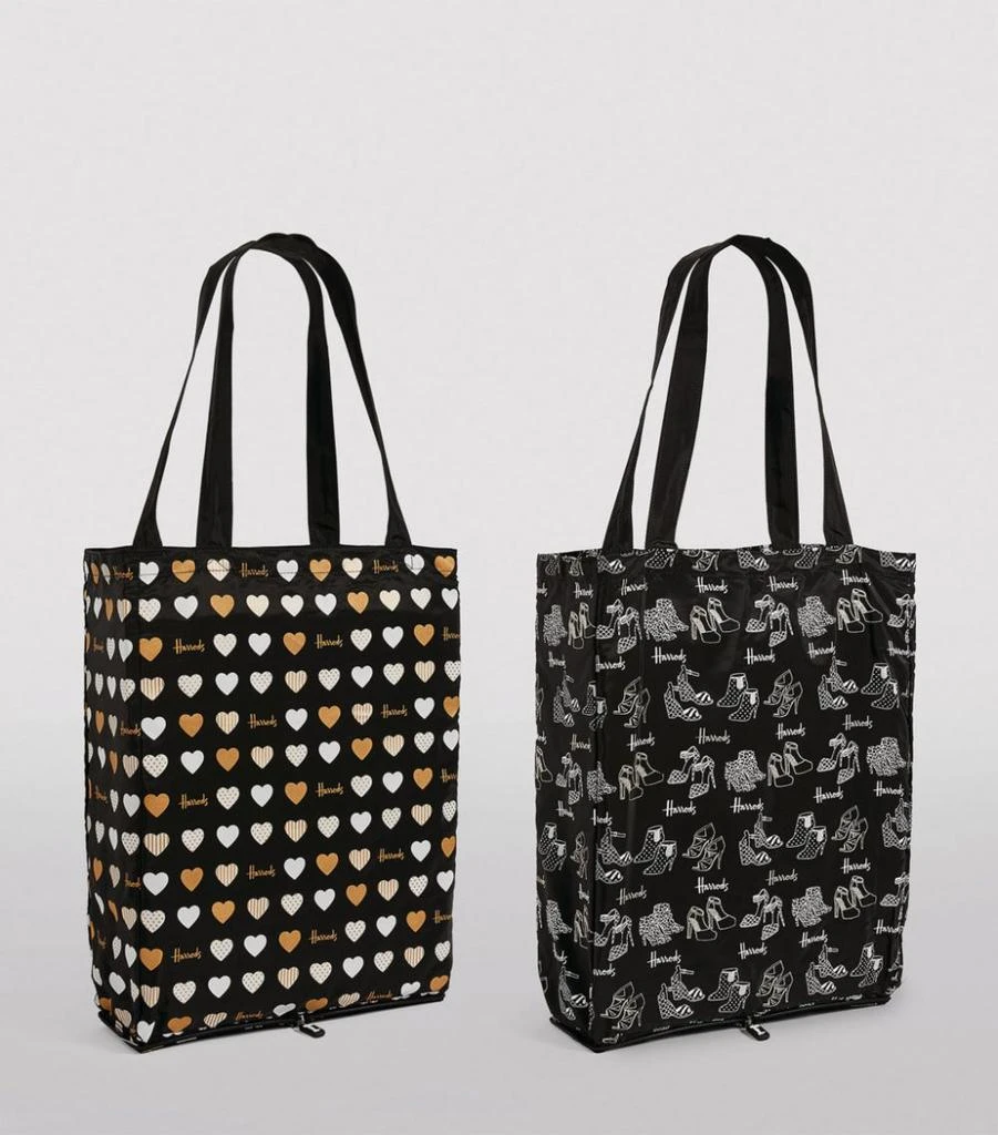 商品Harrods|Glitter Hearts and Shoes Recycled Pocket Shopper Bag (Set of 2),价格¥236,第3张图片详细描述