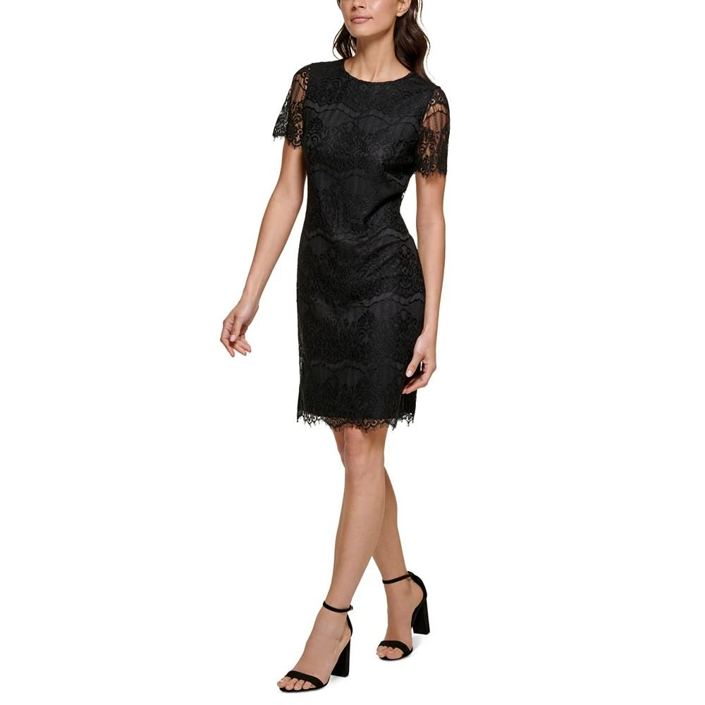 商品Kensie|Scallop Lace Sheath Dress,价格¥730,第3张图片详细描述