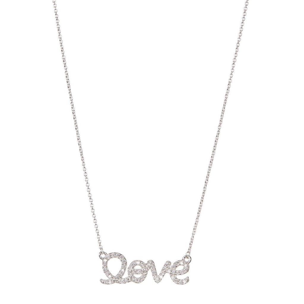 Adornia Crystal Cursive Love Necklace silver商品第1张图片规格展示