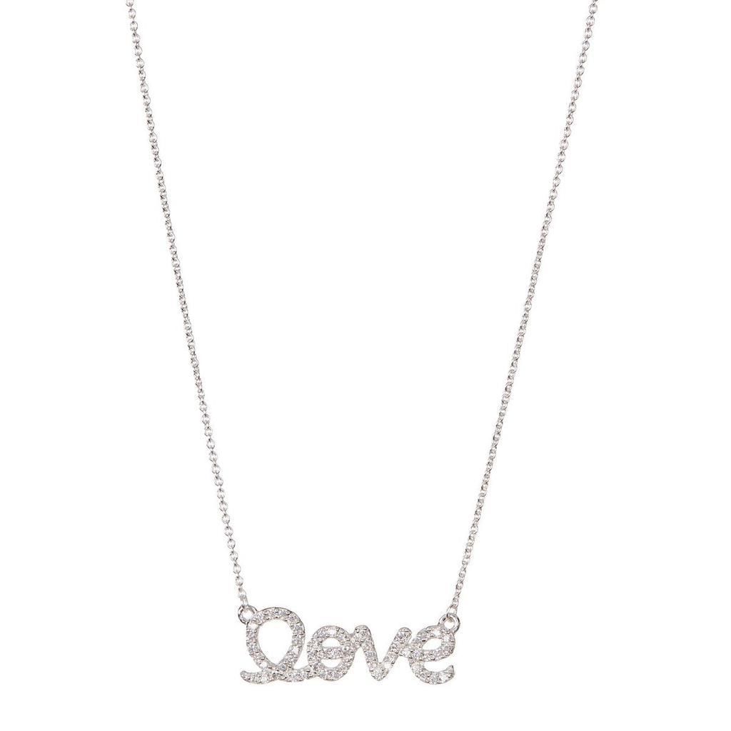 商品ADORNIA|Adornia Crystal Cursive Love Necklace silver,价格¥322,第1张图片