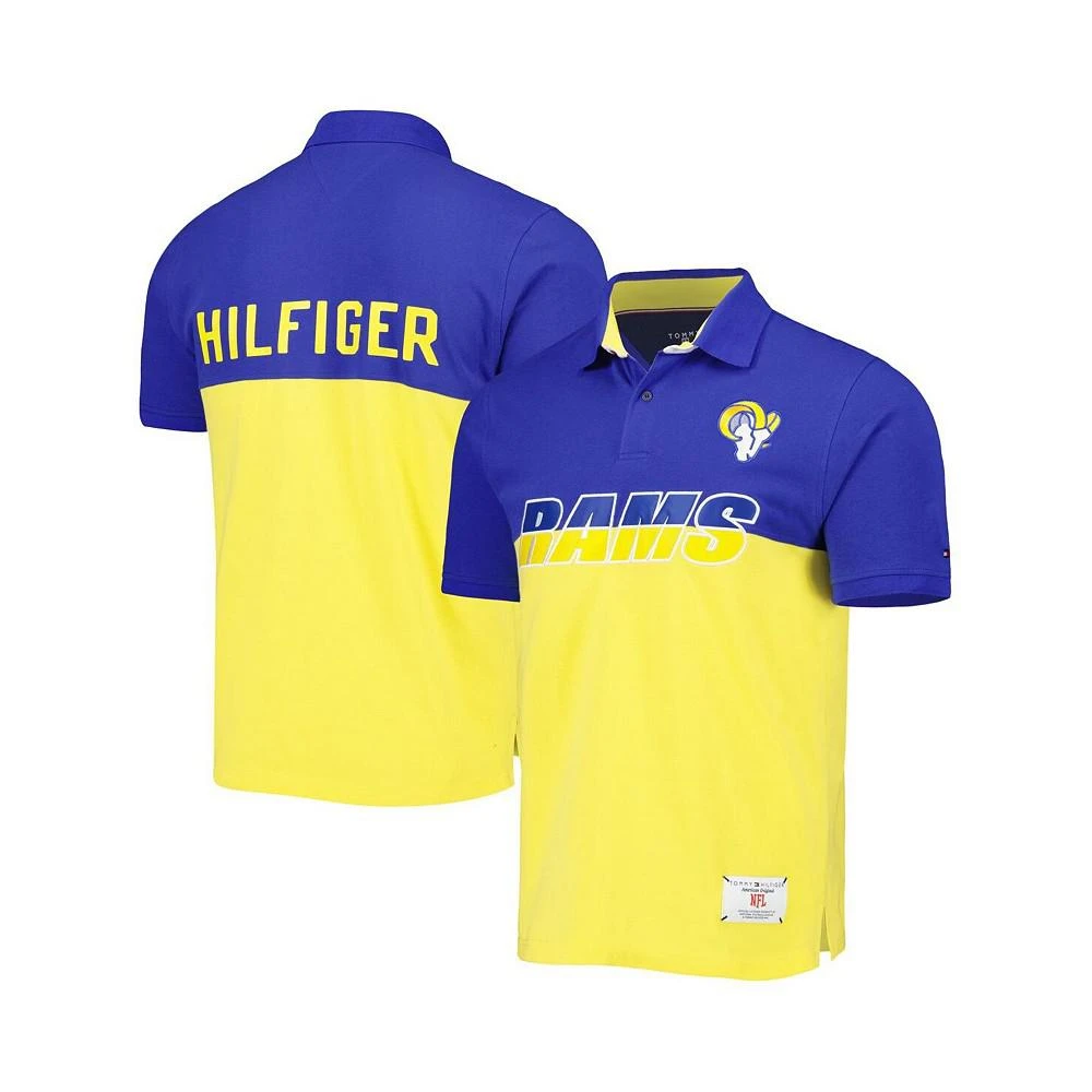 商品Tommy Hilfiger|Men's Gold, Royal Los Angeles Rams Color Block Polo Shirt,价格¥420,第1张图片