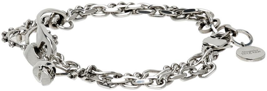 商品Alexander McQueen|Silver Safety Pin Bracelet,价格¥1723,第5张图片详细描述