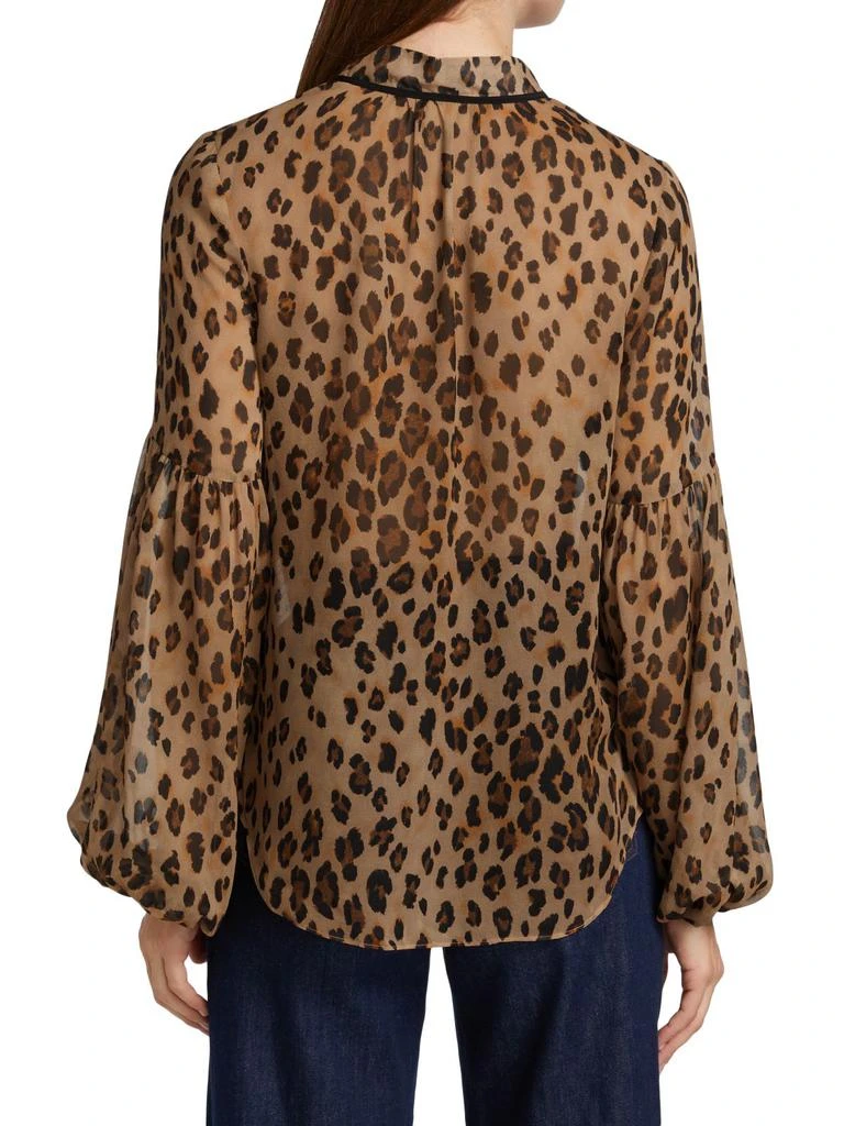 商品VERONICA BEARD|Charen Leopard-Print Silk Blouse,价格¥1489,第2张图片详细描述