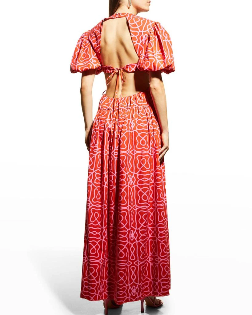 Samba Printed Linen Open-Back Maxi Dress 商品