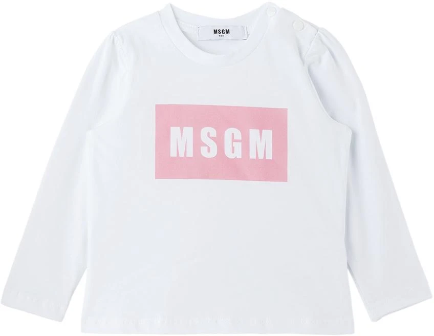 商品MSGM|Baby White & Pink Long Sleeve T-Shirt & Skirt,价格¥245,第2张图片详细描述