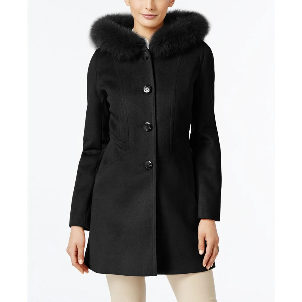 商品Forecaster|Fox-Fur-Trim Hooded Walker Coat, Created for Macy's,价格¥1871,第1张图片