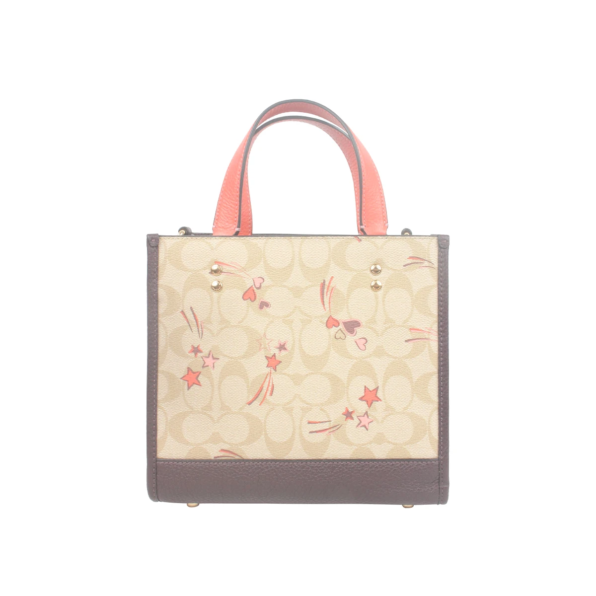 商品Coach|蔻驰奥莱款 Dempsey tote 22女士PVC配皮单肩手提托特包,价格¥1600,第1张图片