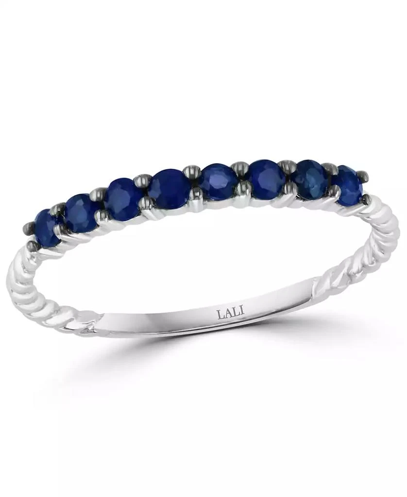 商品Macy's|Sapphire Stack Ring (1/3 ct. t.w.) in 14k White Gold,价格¥1962,第1张图片