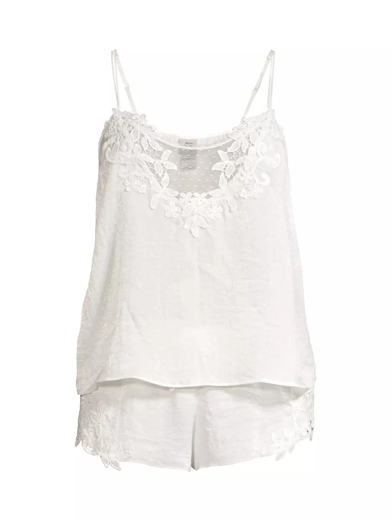 商品In Bloom|Magnolia 2-Piece Shimmer Satin Camisole & Shorts Set,价格¥465,第1张图片