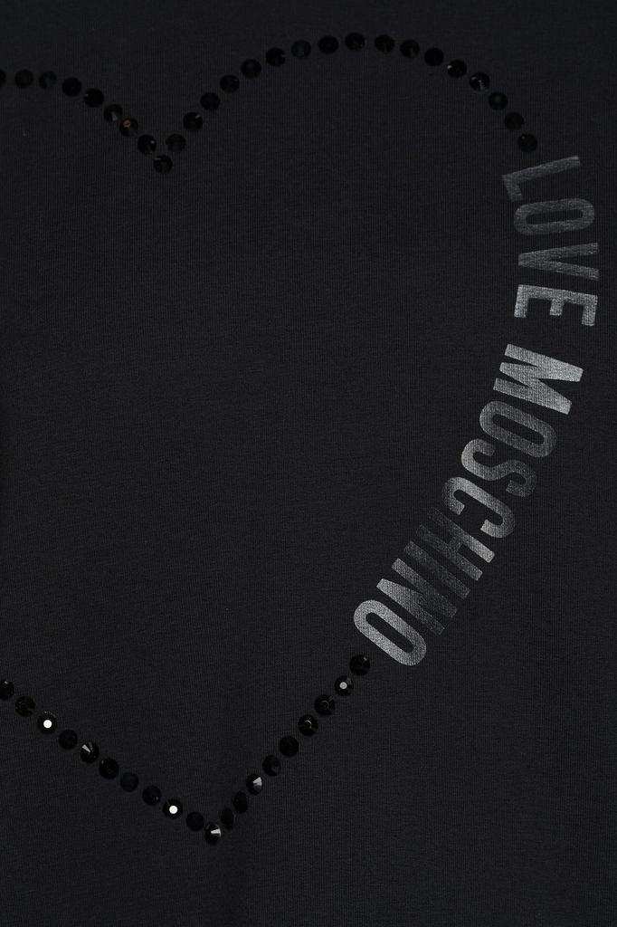 商品Moschino|Crystal-embellished printed French cotton-blend terry hoodie,价格¥688,第6张图片详细描述