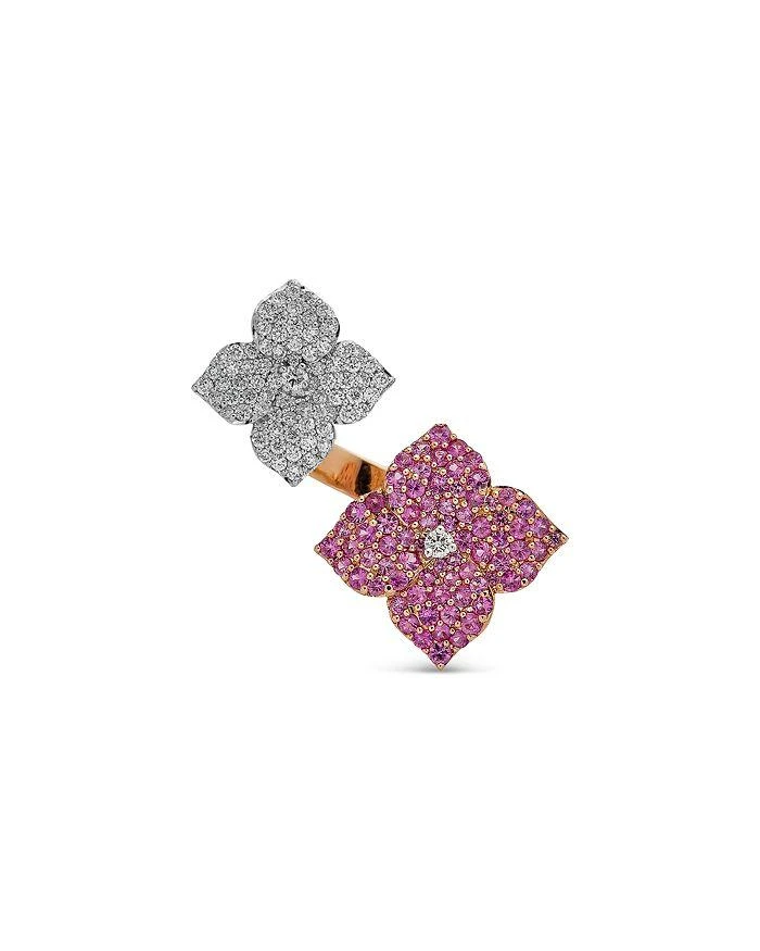 商品Piranesi|18K Rose Gold Double Fiore Ring with Pink Sapphires and Diamonds,价格¥53620,第1张图片详细描述