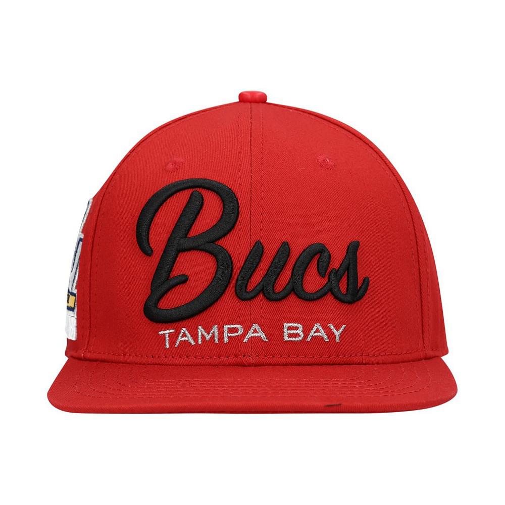 Men's Red Tampa Bay Buccaneers LV Super Bowl Champions Script Wordmark Snapback Hat商品第4张图片规格展示