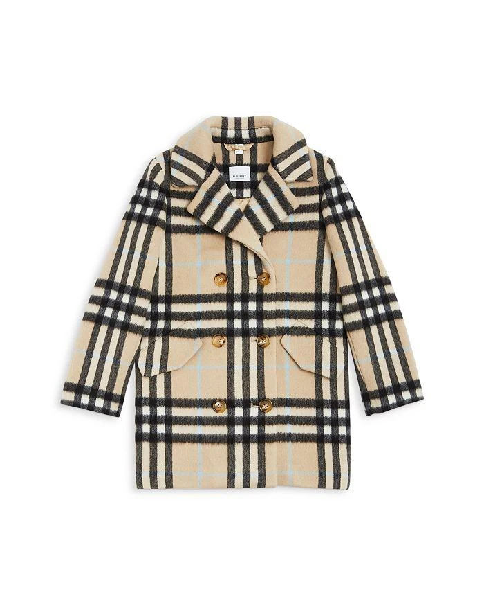 商品Burberry|Girls' Poppy Vintage Check Wool Blend Coat - Big Kid,价格¥10101,第1张图片