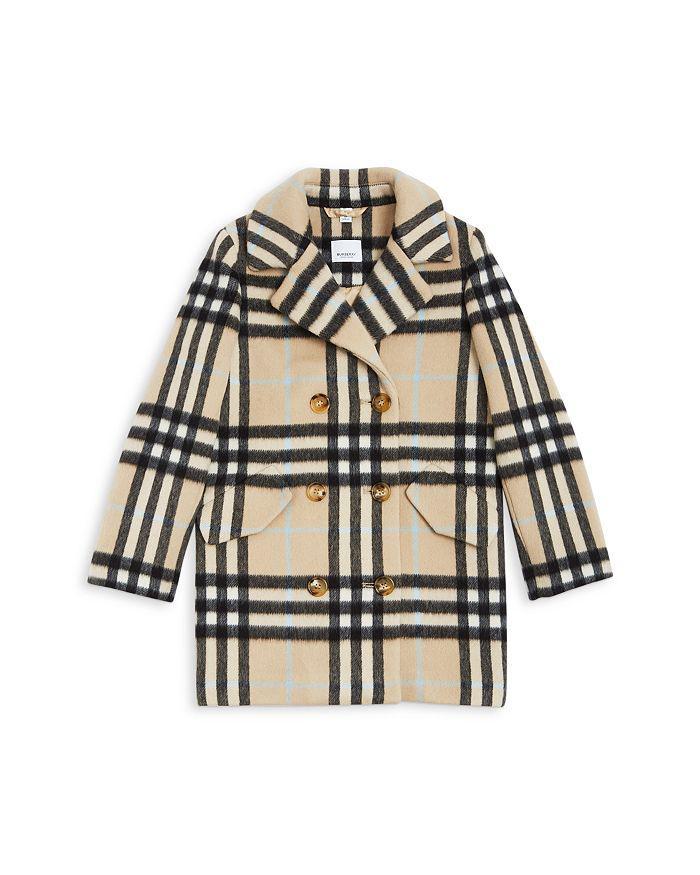 商品Burberry|Girls' Poppy Vintage Check Wool Blend Coat - Big Kid,价格¥9684,第3张图片详细描述