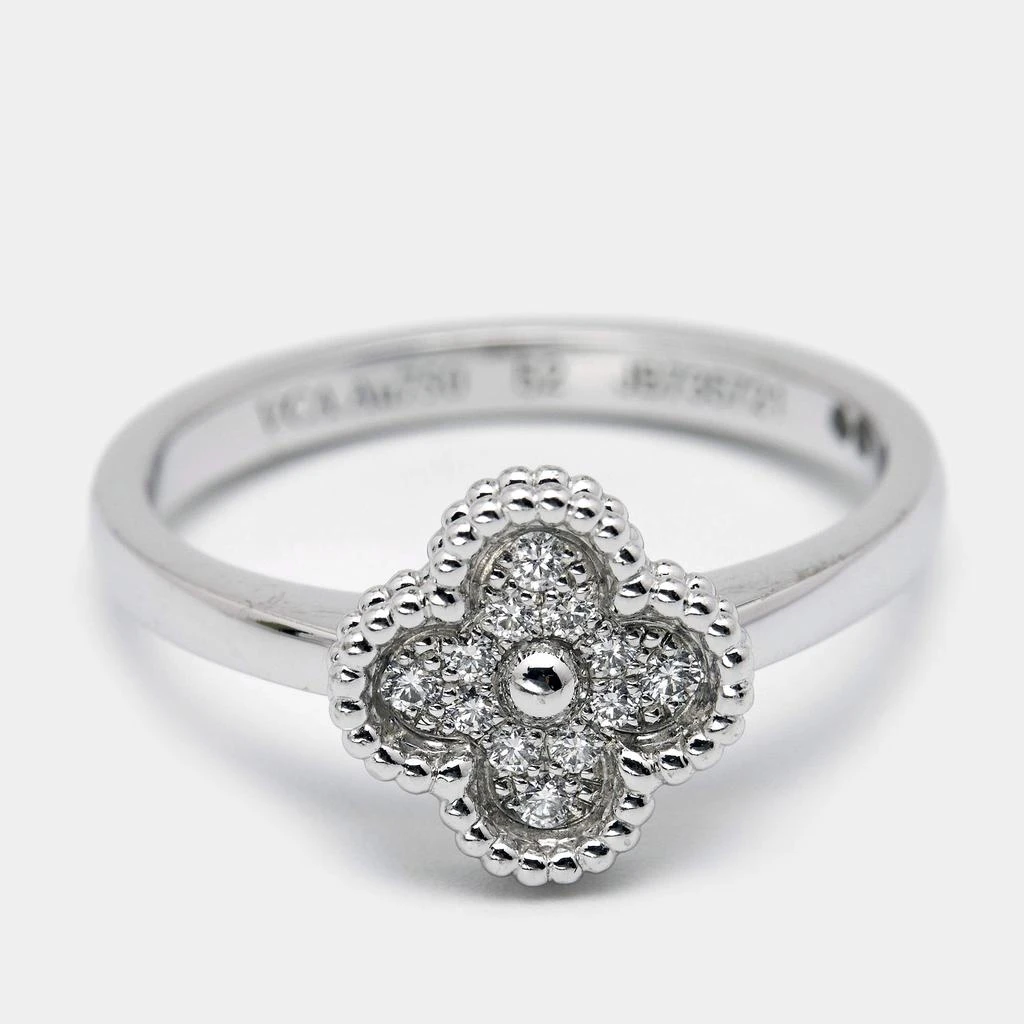 商品[二手商品] Van Cleef & Arpels|Van Cleef & Arpels Sweet Alhambra Diamond 18K White Gold Ring Size 52,价格¥19725,第2张图片详细描述