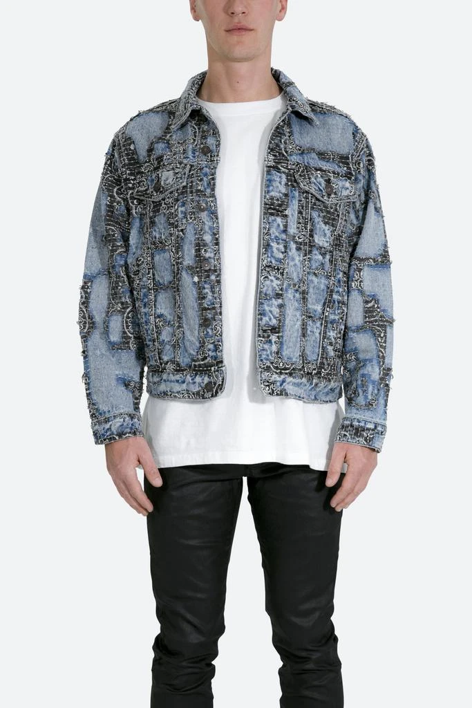 商品MNML|Boro Paisley Trucker Jacket - Blue/Black,价格¥468,第1张图片