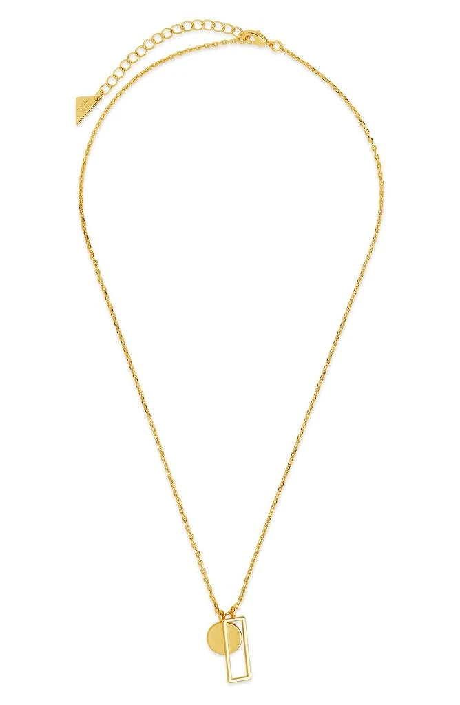 商品Sterling Forever|14K Gold Plated Geometric Charm Pendant Necklace,价格¥101,第1张图片