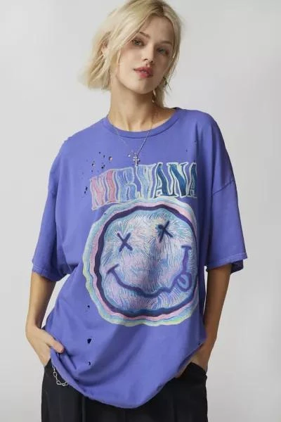 商品Urban Outfitters|Nirvana Distressed T-Shirt Dress,价格¥342,第1张图片