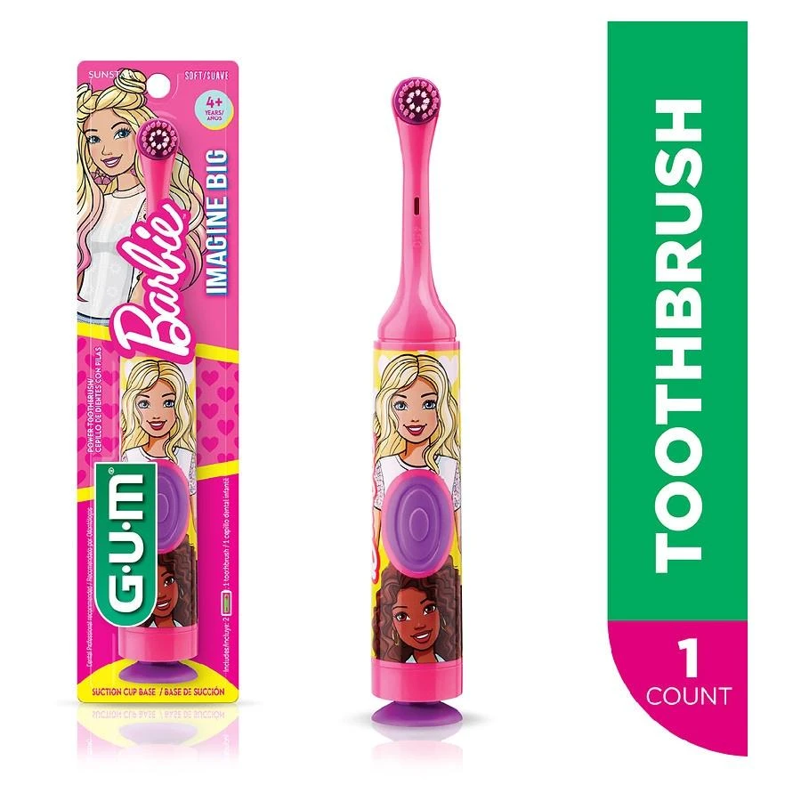 商品G-U-M|Barbie Kids Power Electric Toothbrush, Assorted Styles,价格¥15,第3张图片详细描述