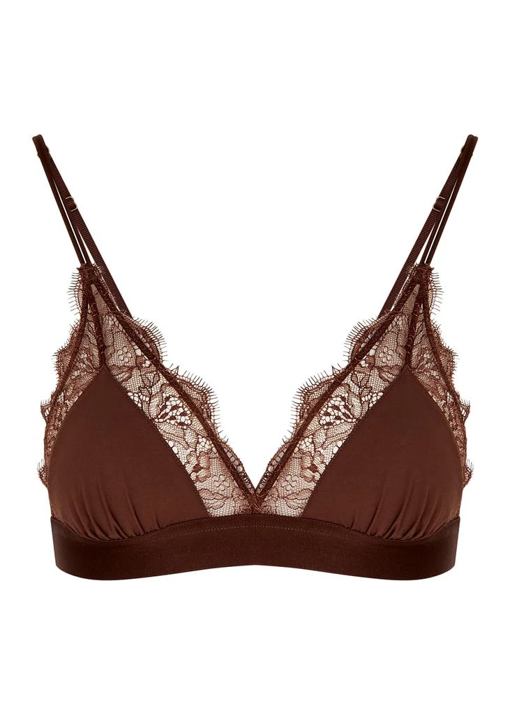 商品LOVE STORIES|Love Lace dark brown lace-trimmed soft-cup bra,价格¥569,第1张图片