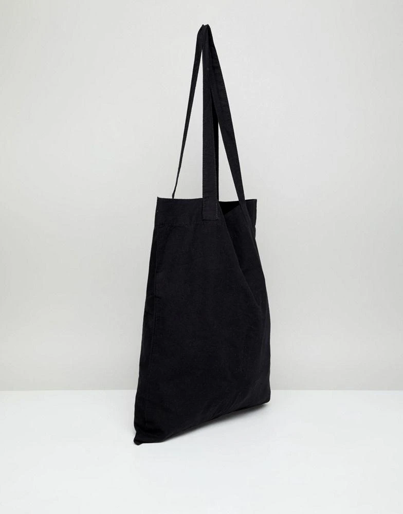 商品ASOS|ASOS DESIGN lightweight cotton tote bag in black - BLACK,价格¥53,第2张图片详细描述