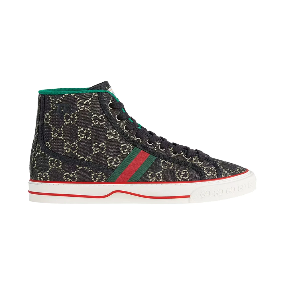 商品Gucci|GUCCI 男士黑色印花牛仔布高帮运动鞋 625807-UN310-1290,价格¥3846,第1张图片